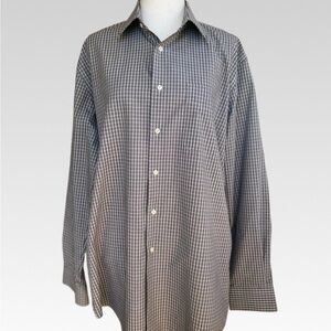 Nordstrom Men's Gray Checkered Button Down Shirt size XL